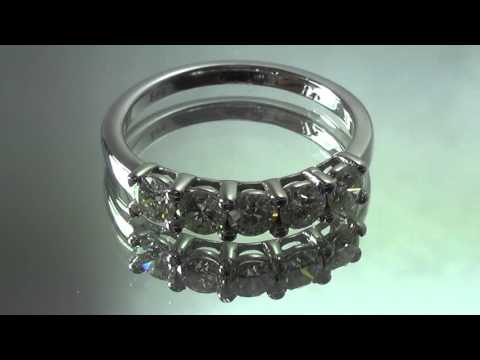 טבעת אירוסין זהב לבן 5 יהלומים במשקל