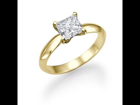 טבעת יהלומים "פרינסס זהב צהוב"