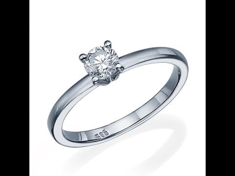 טבעת אירוסין "מרי" זהב לבן