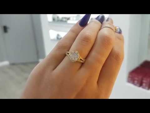 טבעת אירוסין זהב לבן "גבריאלה" בעיצוב וינטאג'