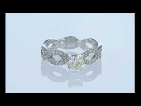 טבעת אירוסין זהב לבן "טינה" בעיצוב טוויסט מהמם