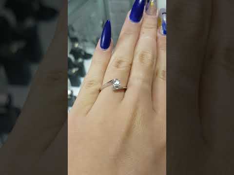 טבעת אירוסין סוליטר זהב לבן "מוניק"