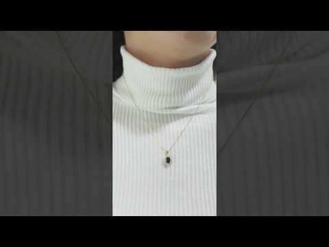 תליון דיאנה יהלומים ואבן ספיר במשקל 1 קראט על שרשרת זהב