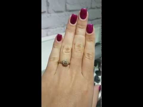 טבעת אירוסין "דאבל היילו" עגולה