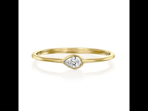 טבעת "טיפה" 0.10 סוליטר קראט זהב צהוב