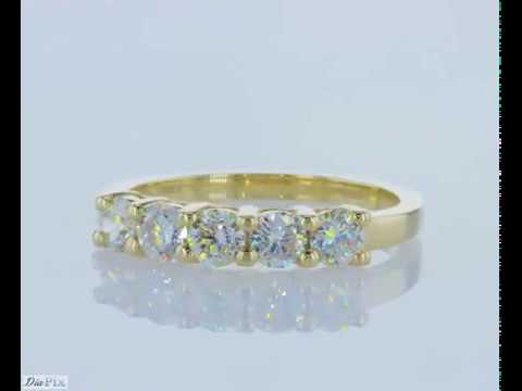 טבעת אירוסין זהב צהוב 5 יהלומים במשקל