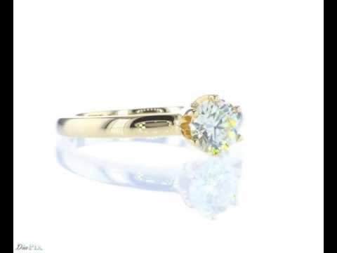 טבעת אירוסין סוליטר זהב צהוב "יולי"