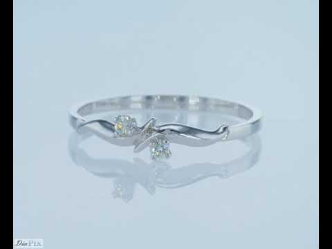 טבעת יהלומים "ברברה" זהב לבן בעיצוב עדין